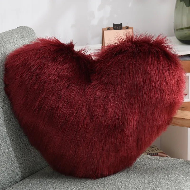 Mjuk Hjärformad Fuzzy Soffkudde i Soft-Polyester | Karnz
