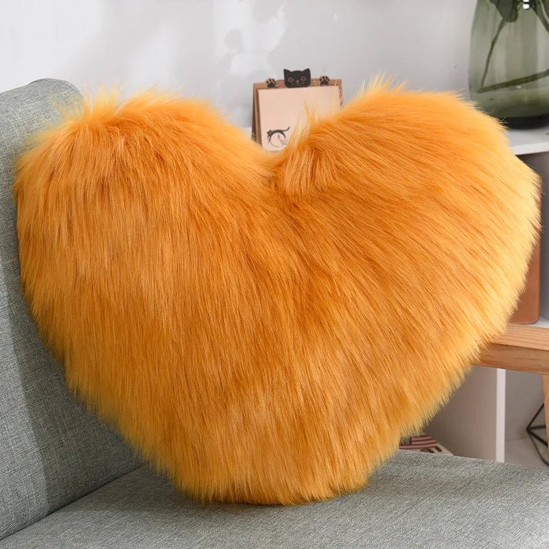 Mjuk Hjärformad Fuzzy Soffkudde i Soft-Polyester | Karnz
