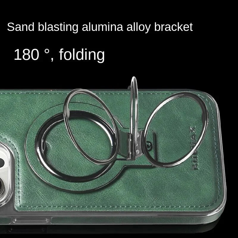 Lederhölje med osynlig ställning för iPhone