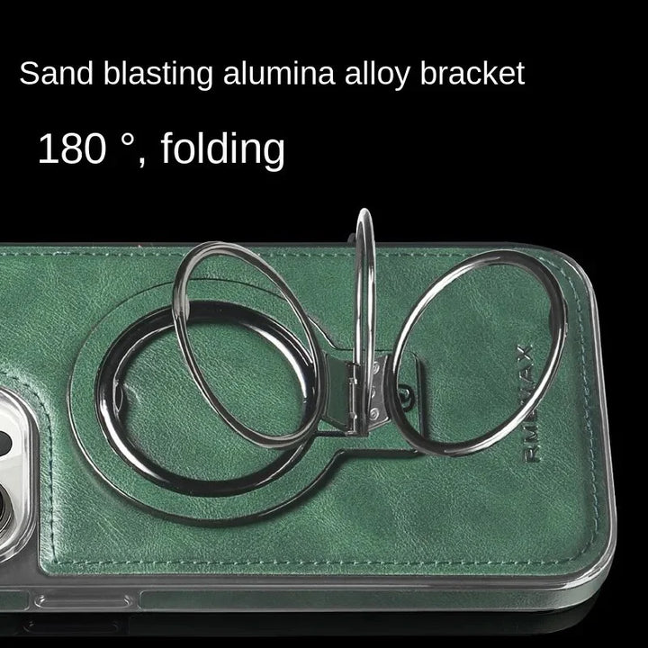 Lederhölje med osynlig ställning för iPhone