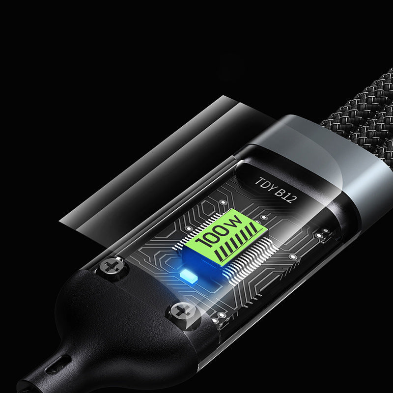 🔥3-i-1 100W Transparent Snabbladdningskabel