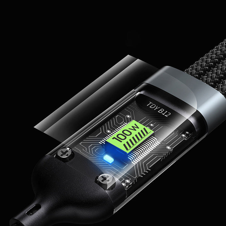 🔥3-i-1 100W Transparent Snabbladdningskabel