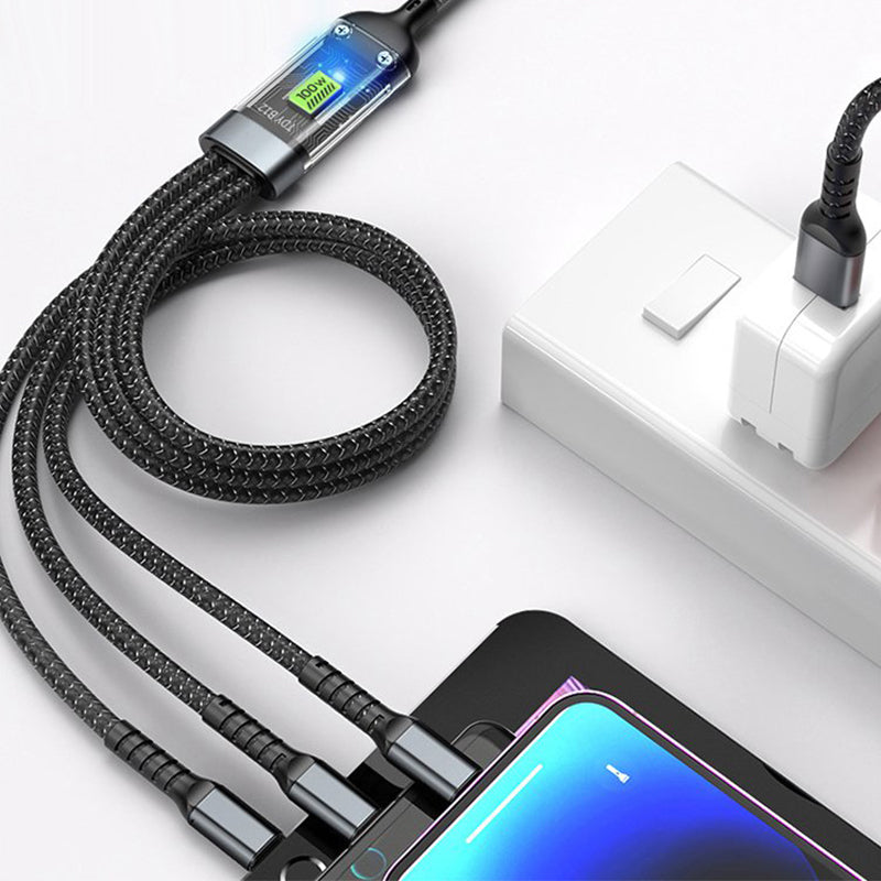 🔥3-i-1 100W Transparent Snabbladdningskabel