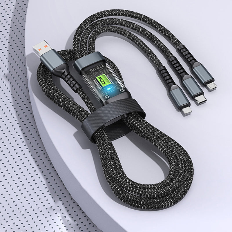 🔥3-i-1 100W Transparent Snabbladdningskabel