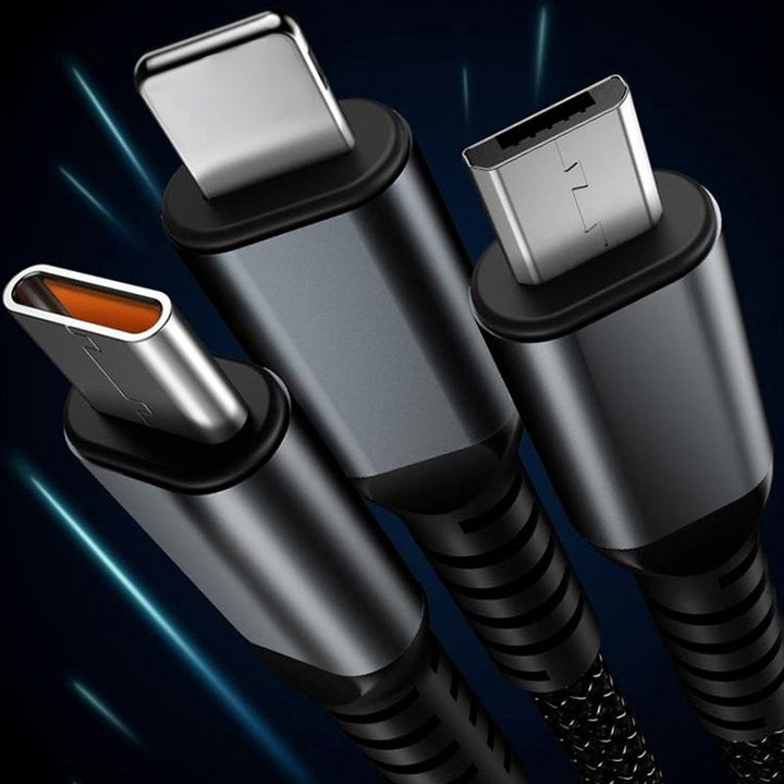 🔥3-i-1 100W Transparent Snabbladdningskabel