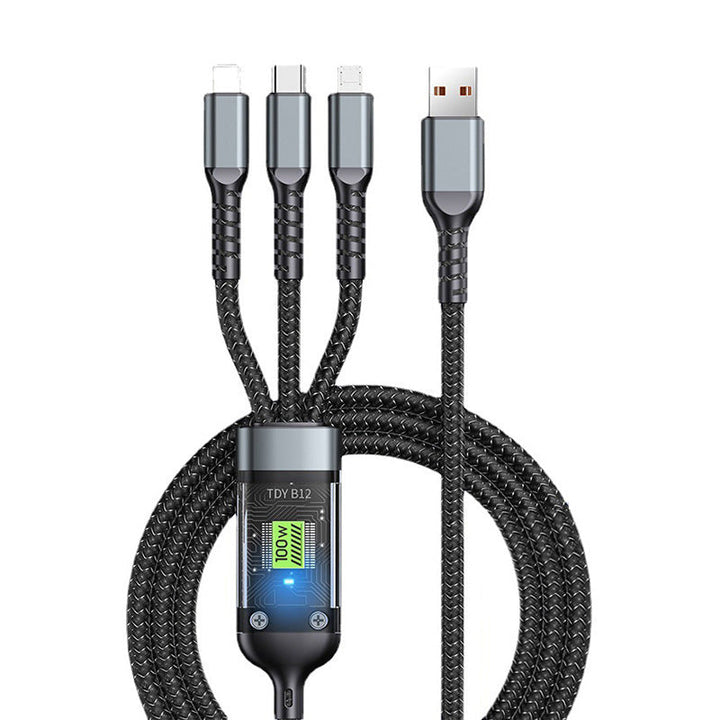 🔥3-i-1 100W Transparent Snabbladdningskabel