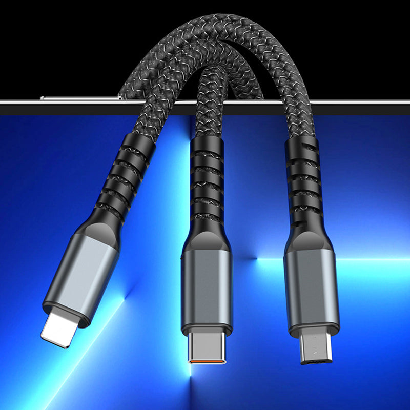 🔥3-i-1 100W Transparent Snabbladdningskabel