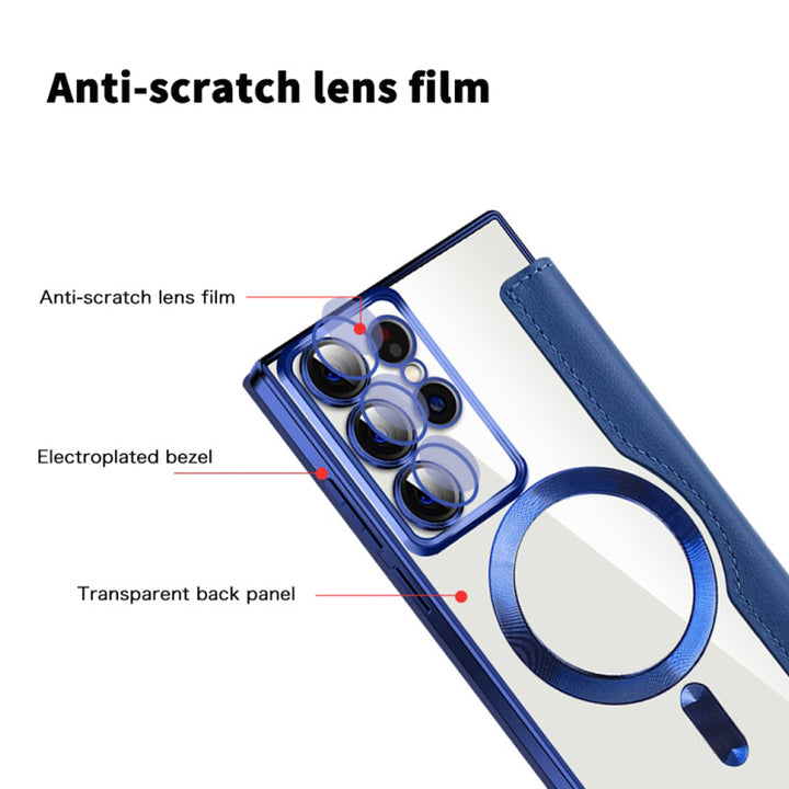 Sandsberg | Magnetisk Samsung Flip-fodral | Läderstruktur med ringhållare