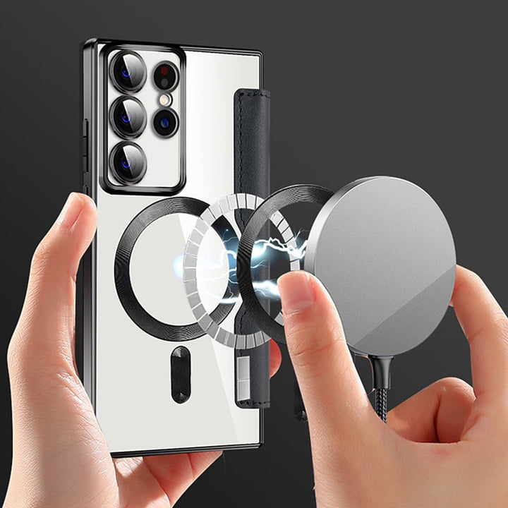 Sandsberg | Magnetisk Samsung Flip-fodral | Läderstruktur med ringhållare