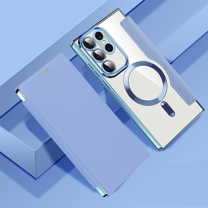 Sandsberg | Magnetisk Samsung Flip-fodral | Läderstruktur med ringhållare