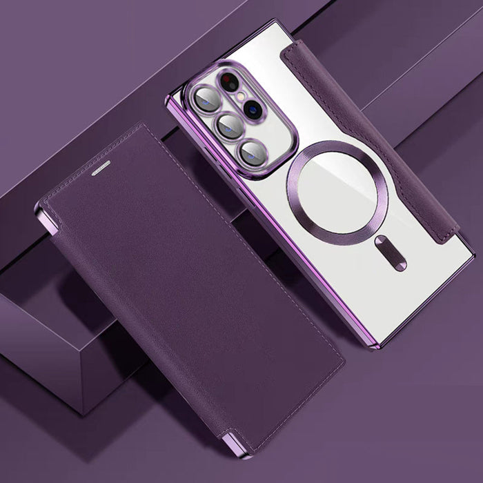 Sandsberg | Magnetisk Samsung Flip-fodral | Läderstruktur med ringhållare