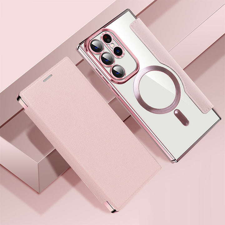 Sandsberg | Magnetisk Samsung Flip-fodral | Läderstruktur med ringhållare