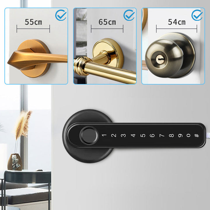 Intelligent dörrhandtag med fingeravtryckssensor och Bluetooth-appkontroll
