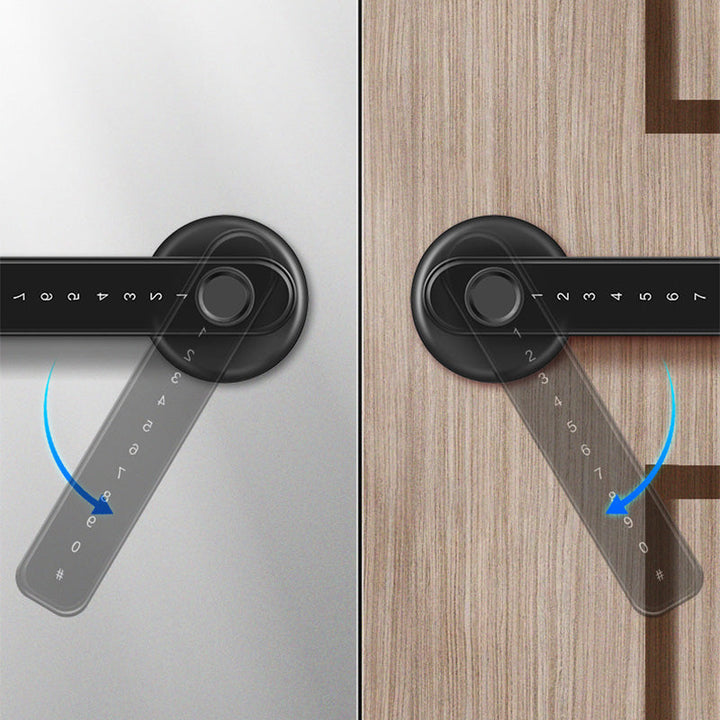 Intelligent dörrhandtag med fingeravtryckssensor och Bluetooth-appkontroll