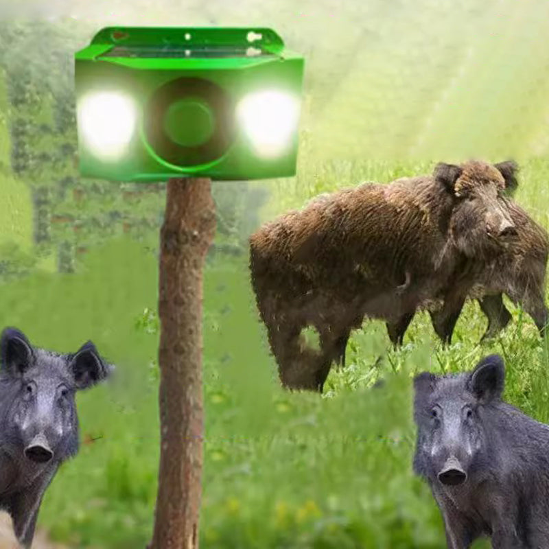 Solenergidrivet djuravskräckningssystem | Blinkande LED &amp; akustisk alarm | Väderbeständig för utomhusbruk