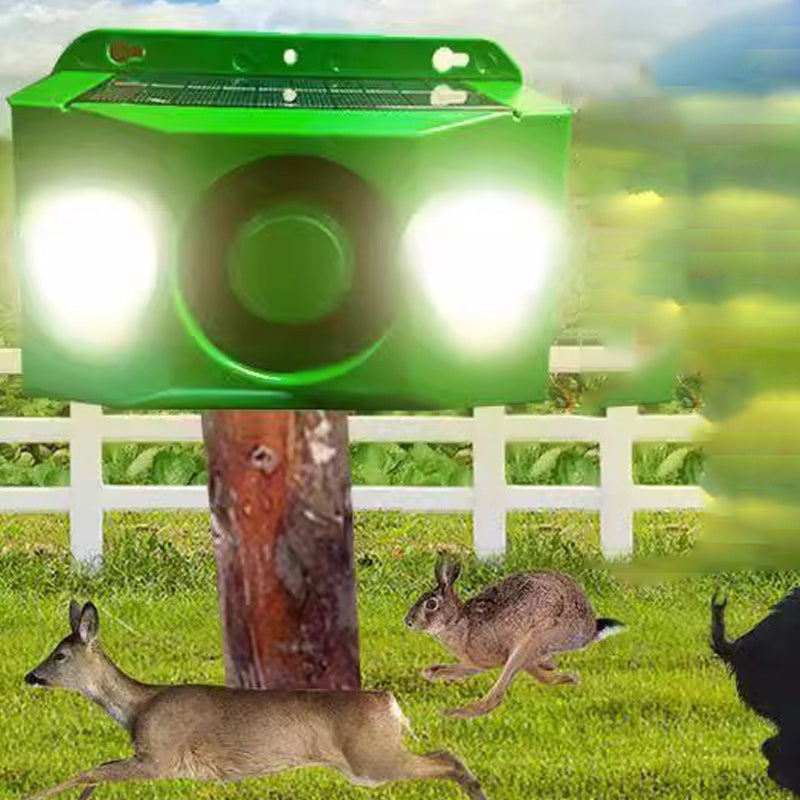 Solenergidrivet djuravskräckningssystem | Blinkande LED &amp; akustisk alarm | Väderbeständig för utomhusbruk