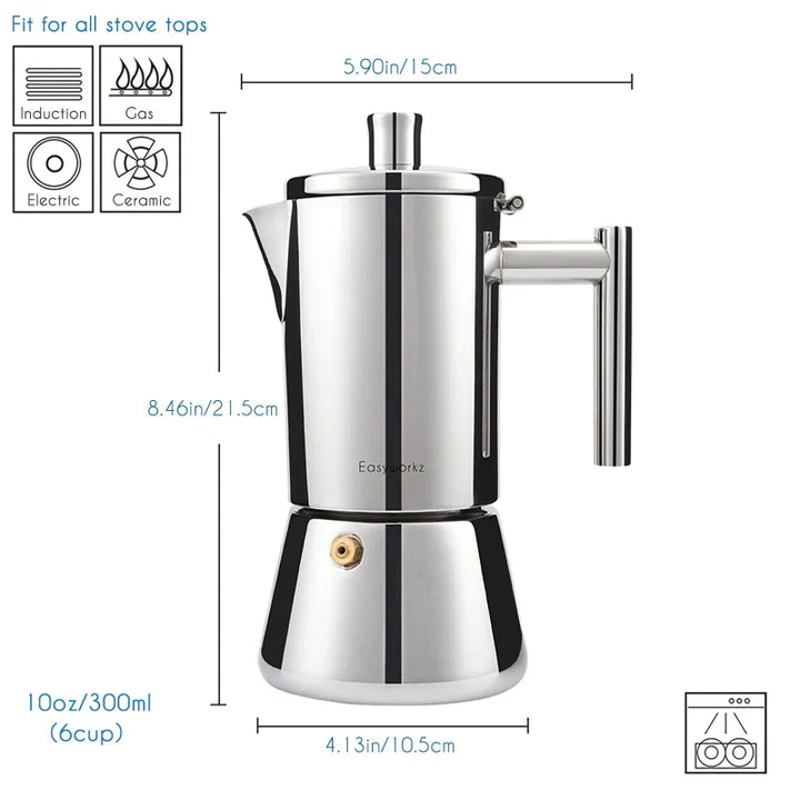 Edelstahl Spis Espresso Maker Moka Kanna Kaffemaskin | Karnz