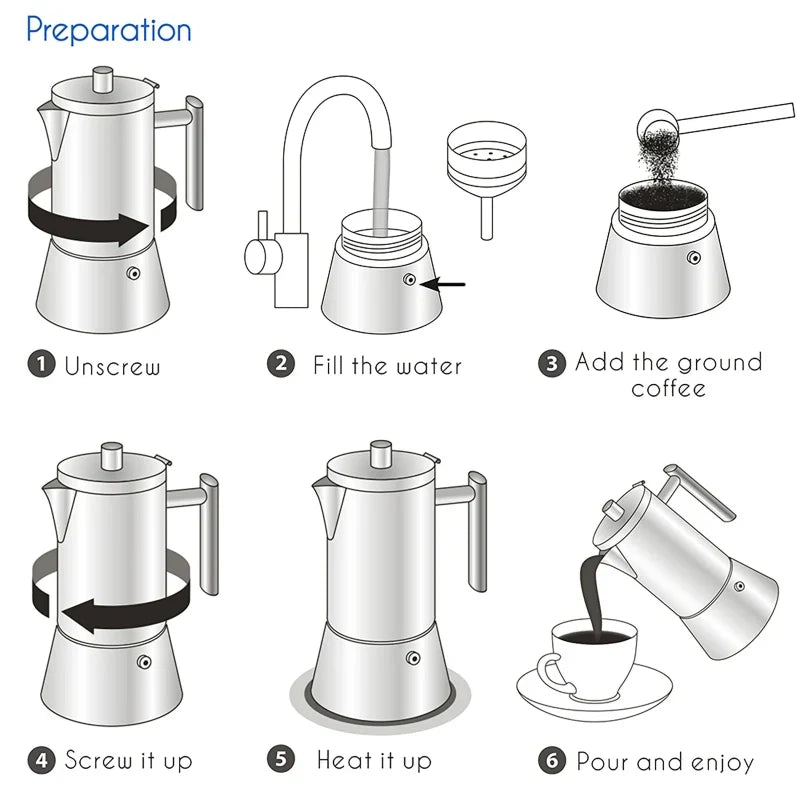 Edelstahl Spis Espresso Maker Moka Kanna Kaffemaskin | Karnz
