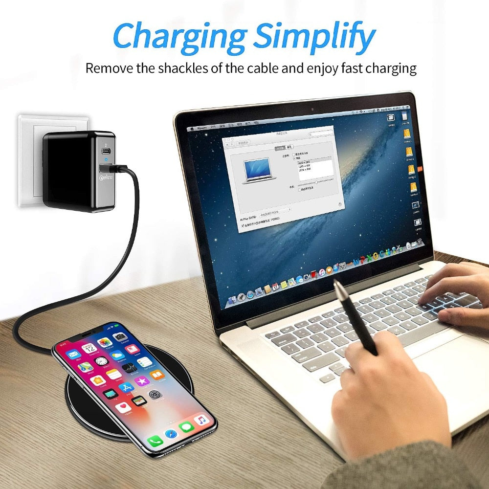 Karnz | 30W Snabbt Trådlöst Laddningspad | Premium USB C Laddkabel MagSafe Laddare för Apple iPhone, Samsung &amp; Android - Snabbt Trådlöst Laddningspad