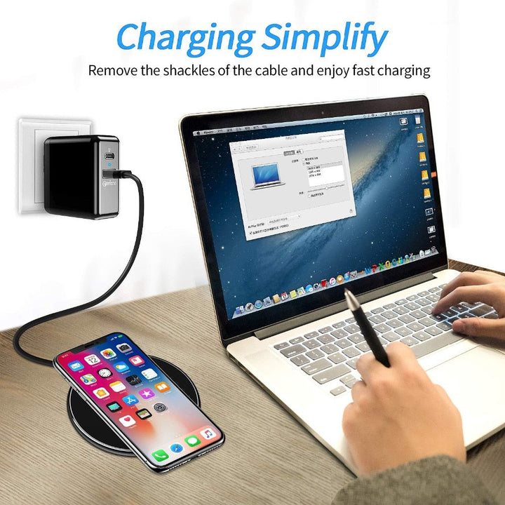 Karnz | 30W Snabbt Trådlöst Laddningspad | Premium USB C Laddkabel MagSafe Laddare för Apple iPhone, Samsung &amp; Android - Snabbt Trådlöst Laddningspad